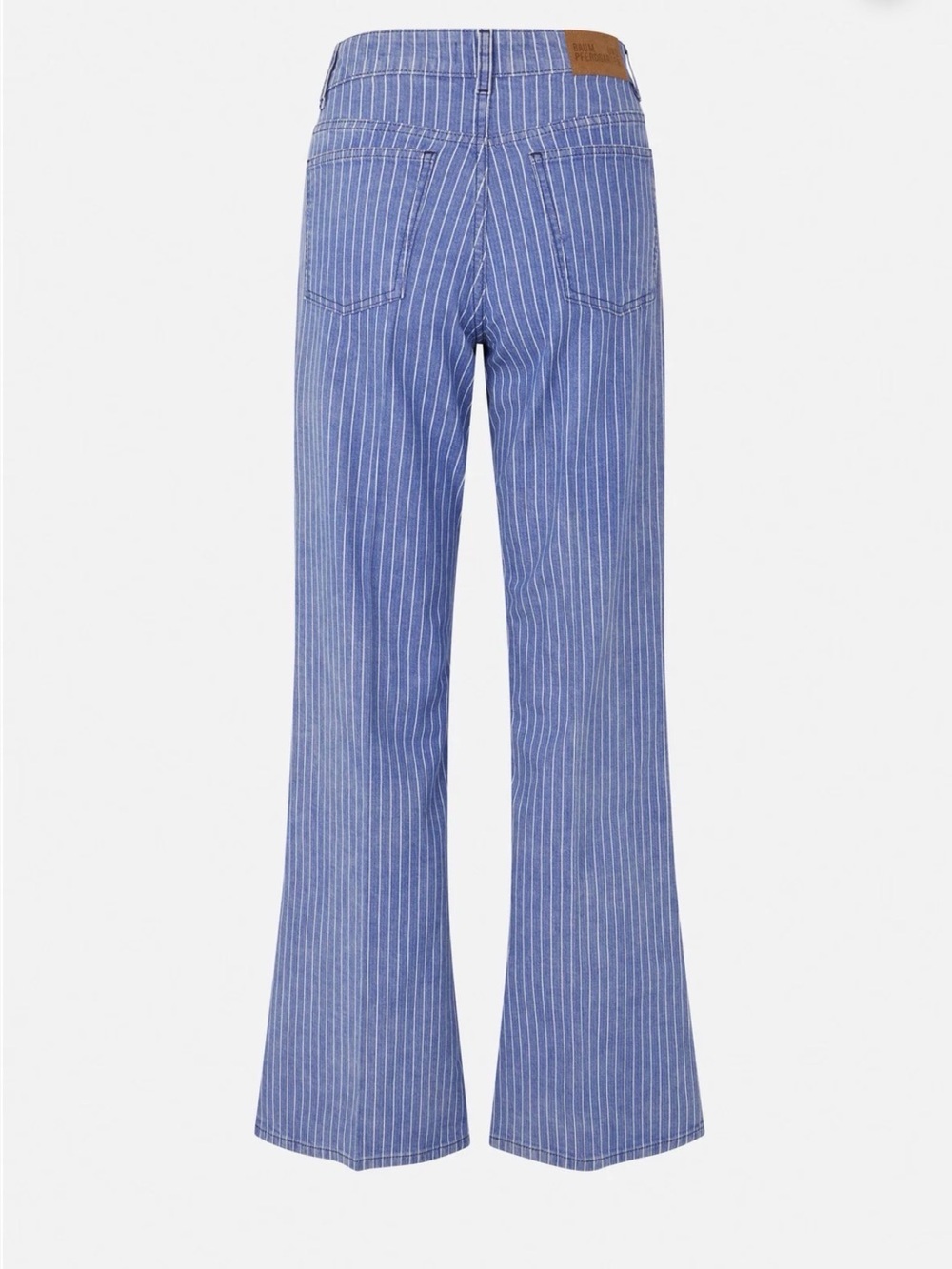Baum und Pferdgarten Blue Pinstripe Peplum Top with Flared Jeans size 26 - Picture 4 of 5